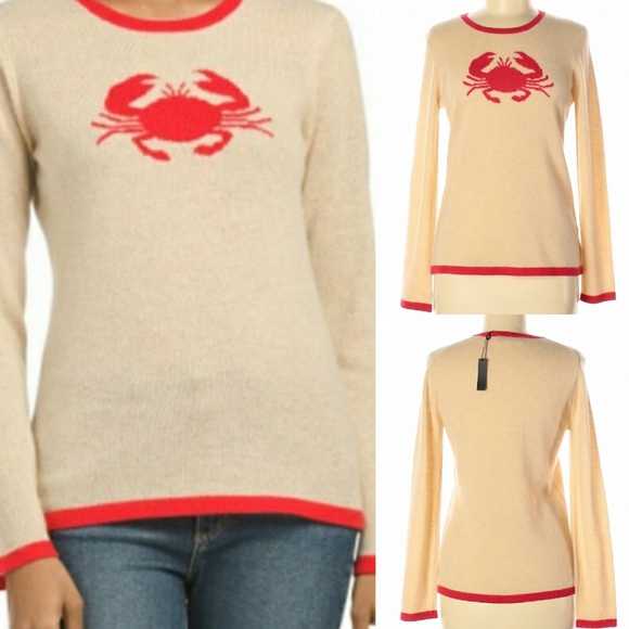 Hannah Rose 100% Cashmere Sweater Sz M Beige Tan NEW WITH TAGS - Picture 5 of 5